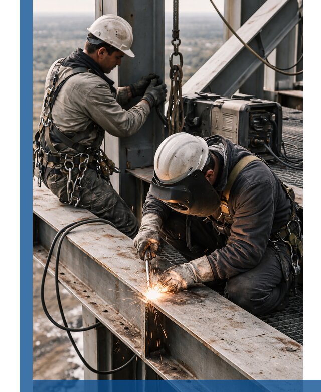 Высотные сварочные работы в Волжском для промышленных объектов