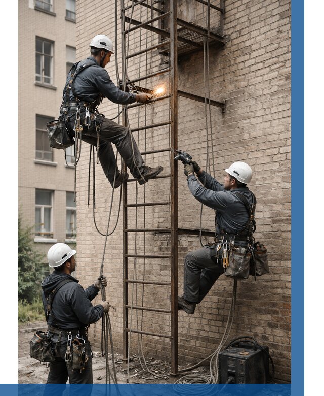 Ремонт пожарной лестницы в Волжском от 7598 р. | ВЫСОТНИК-Влж