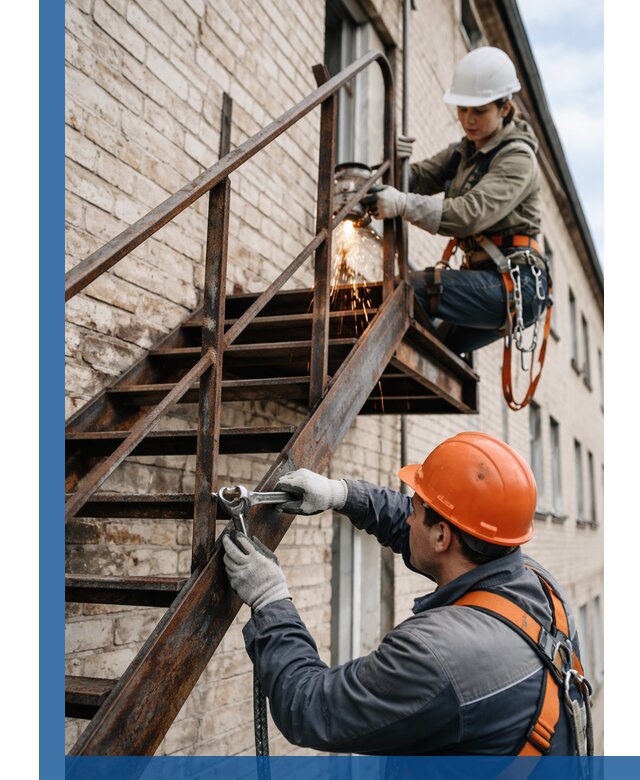 Ремонт и восстановление пожарных лестниц с выездом в Волжском