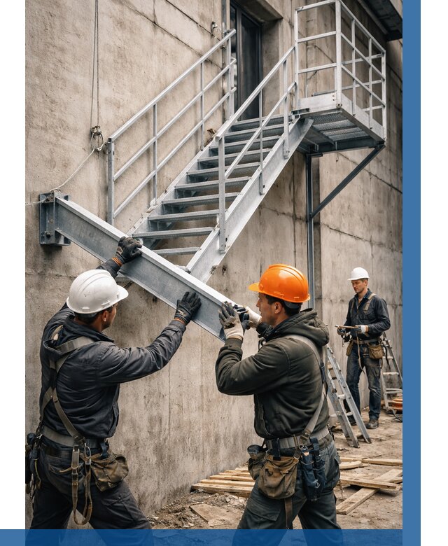 Монтаж металлических лестниц в Волжском от 15195 р. | ВЫСОТНИК-Влж