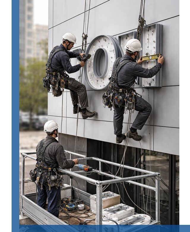 Профессиональный монтаж световых букв в Волжском под ключ