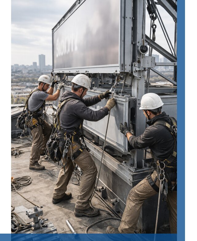 Монтаж крышной рекламной конструкции в Волжском от 60780 р.|ВЫСОТНИК-Влж