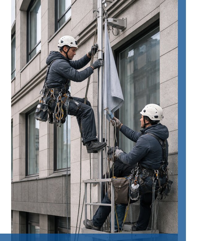 Установка флагов на фасаде в Волжском от 4559 р. | ВЫСОТНИК-Влж