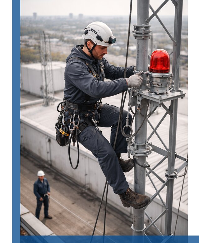 Монтаж заградительных огней и обслуживание объектов в Волжском