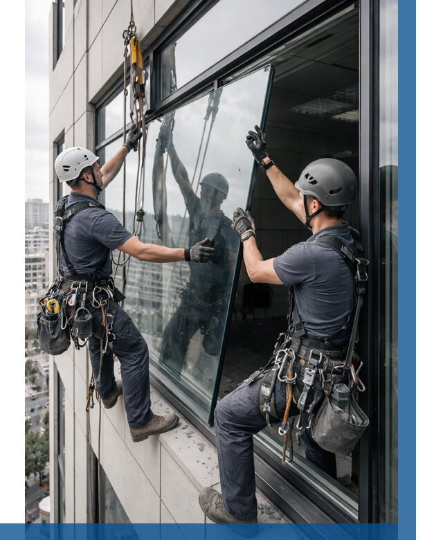 Замена стеклопакетов на высоте в Волжском от 5572 р. | ВЫСОТНИК-Влж