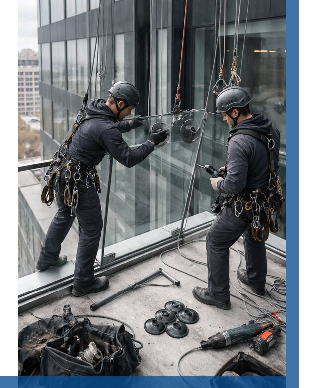 Монтаж стеклянных ограждений в Волжском от 2533 р. | ВЫСОТНИК-Влж