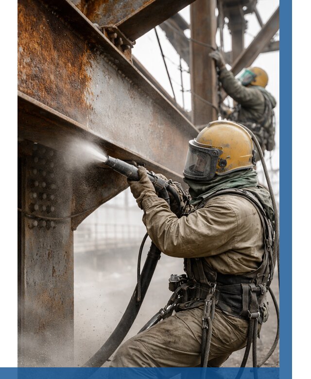 Пескоструйная очистка металлоконструкций в Волжском по 608 р.  ВЫСОТНИК-Влж