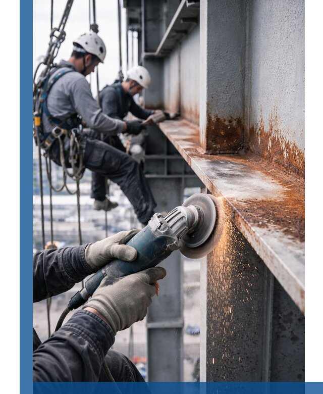 Зачистка металла от ржавчины и подготовка поверхностей в Волжском