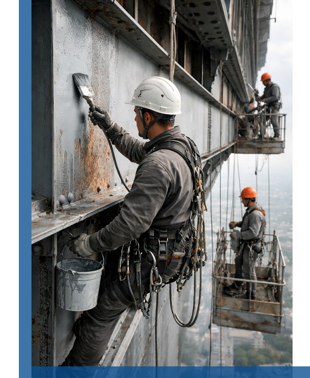 Покраска металлоконструкций на высоте в Волжском профессионально