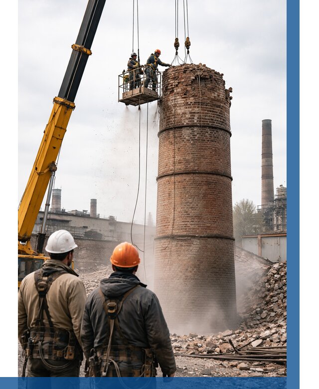 Демонтаж дымовой трубы в Волжском от 91170 р. | ВЫСОТНИК-Влж, смета