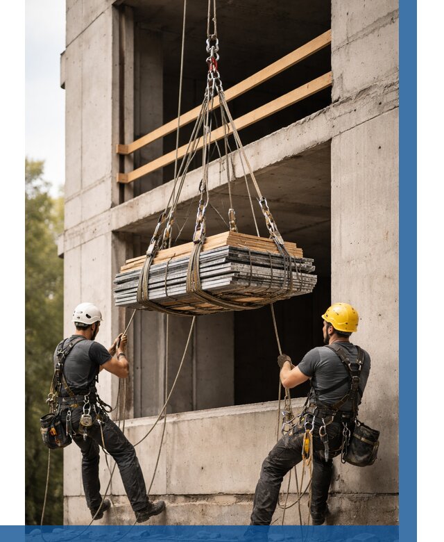 Подъем материала на этаж веревками в Волжском от 1520 р. | ВЫСОТНИК-Влж