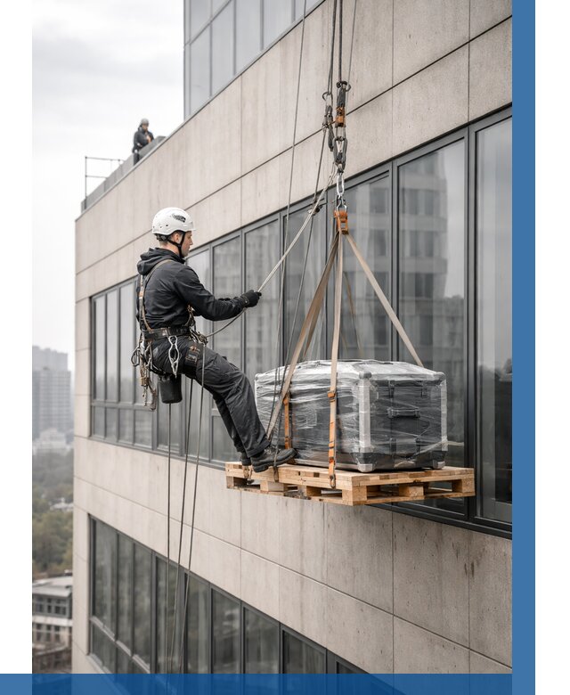 Спуск груза по фасаду в Волжском от 3546 р. | ВЫСОТНИК-Влж