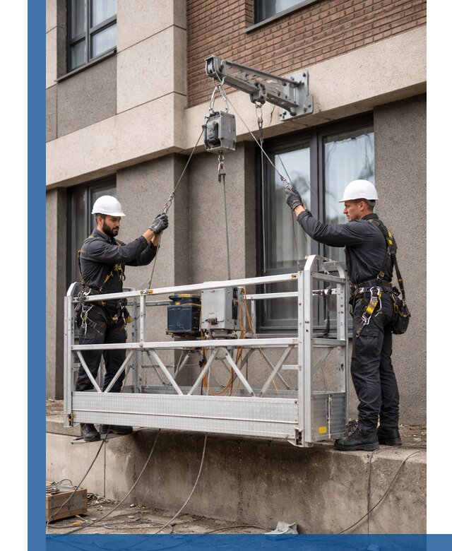 Монтаж и подъем фасадной люльки в Волжском с гарантией безопасности