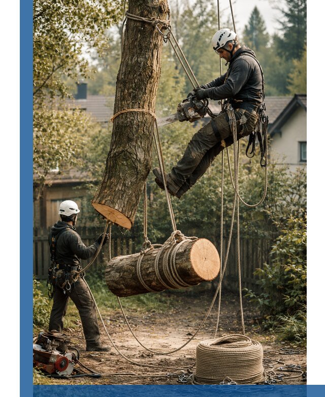 Валка деревьев частями в Волжском, безопасно и аккуратно