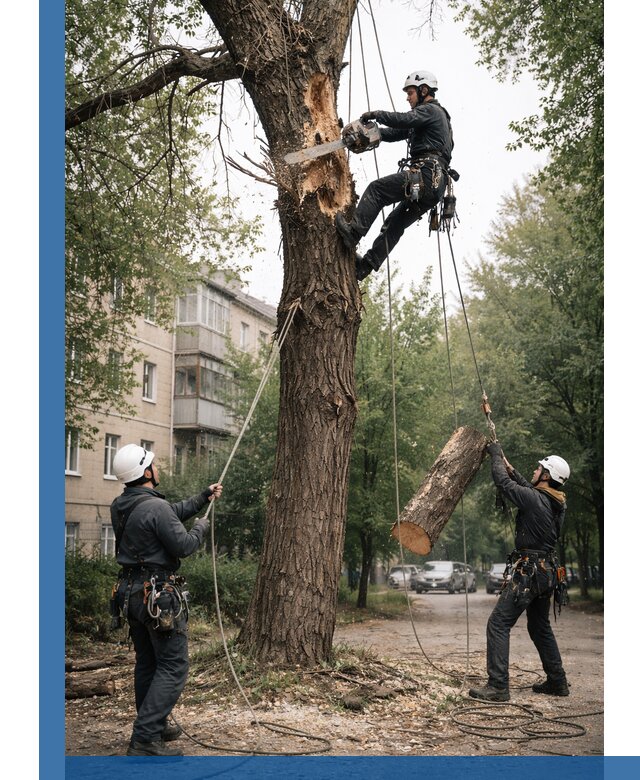 Срочное удаление аварийных деревьев в Волжском с гарантией безопасности