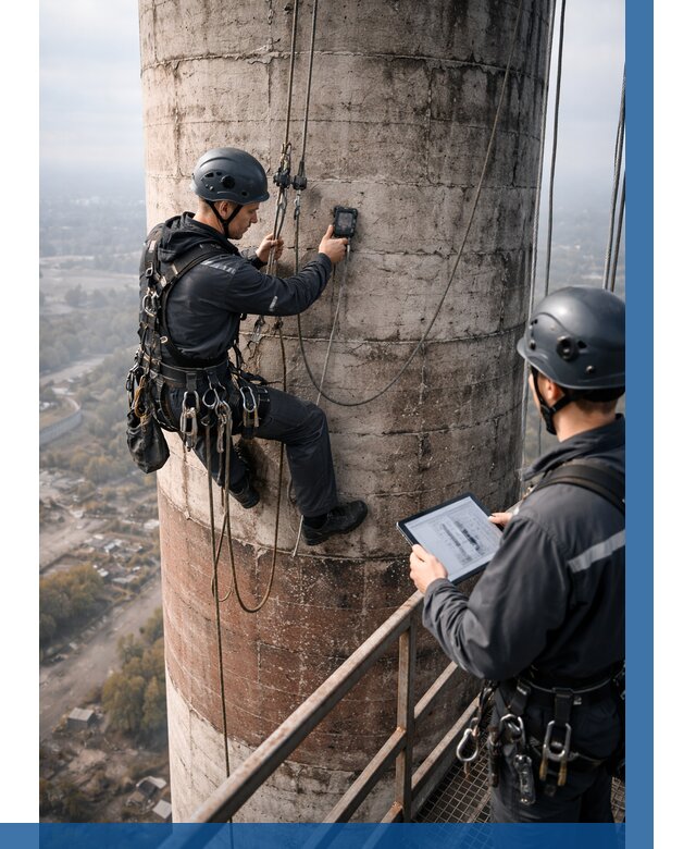 Обследование дымовой трубы в Волжском от 8104 р. | ВЫСОТНИК-Влж