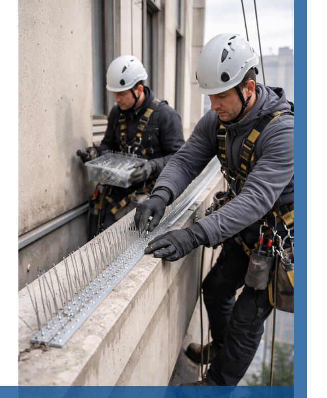 Установка шипов от птиц в Волжском от 861 р. | ВЫСОТНИК-Влж